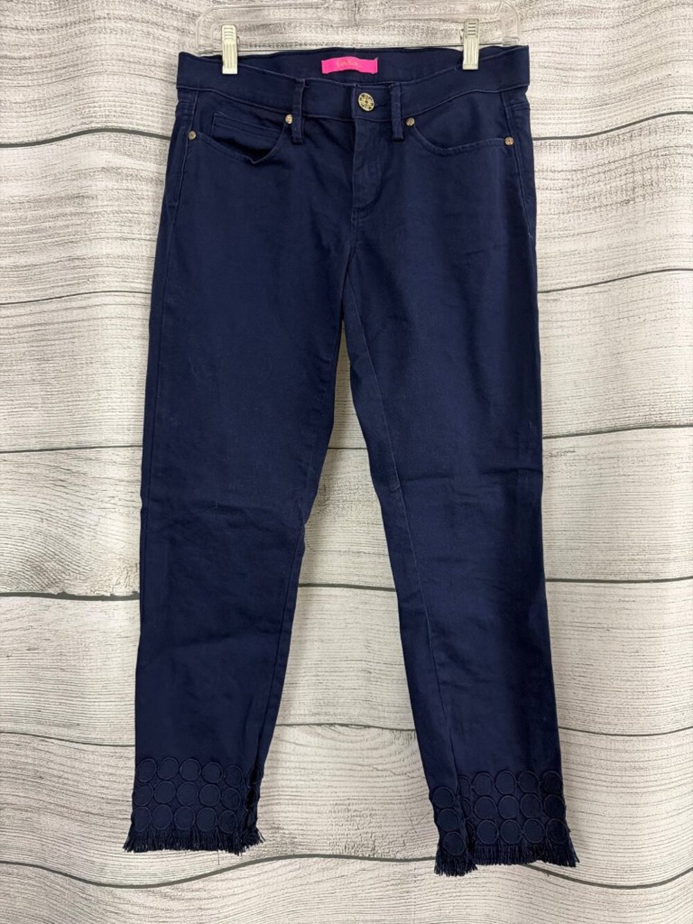 Lilly Pulitzer Navy South Ocean Skinny Crop Pants Size 6